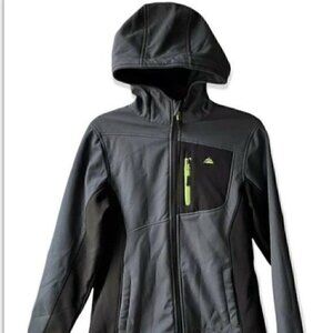 Snozu Performance Soft Shell Jacket Gray Kids Size L 14-16 Hoodie Skiing